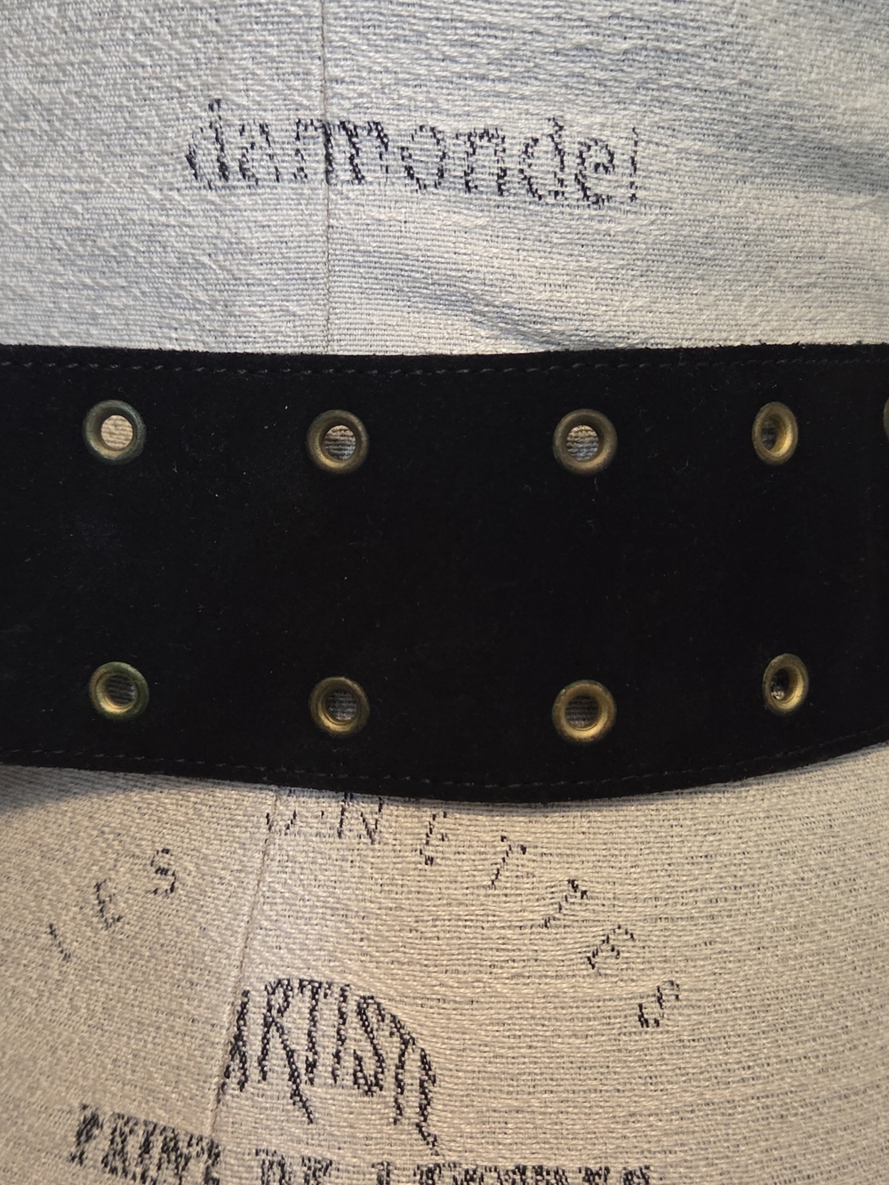 Vintage Black Suede Belt with Decorative Watch Face Buckle - Picture 5 of 16